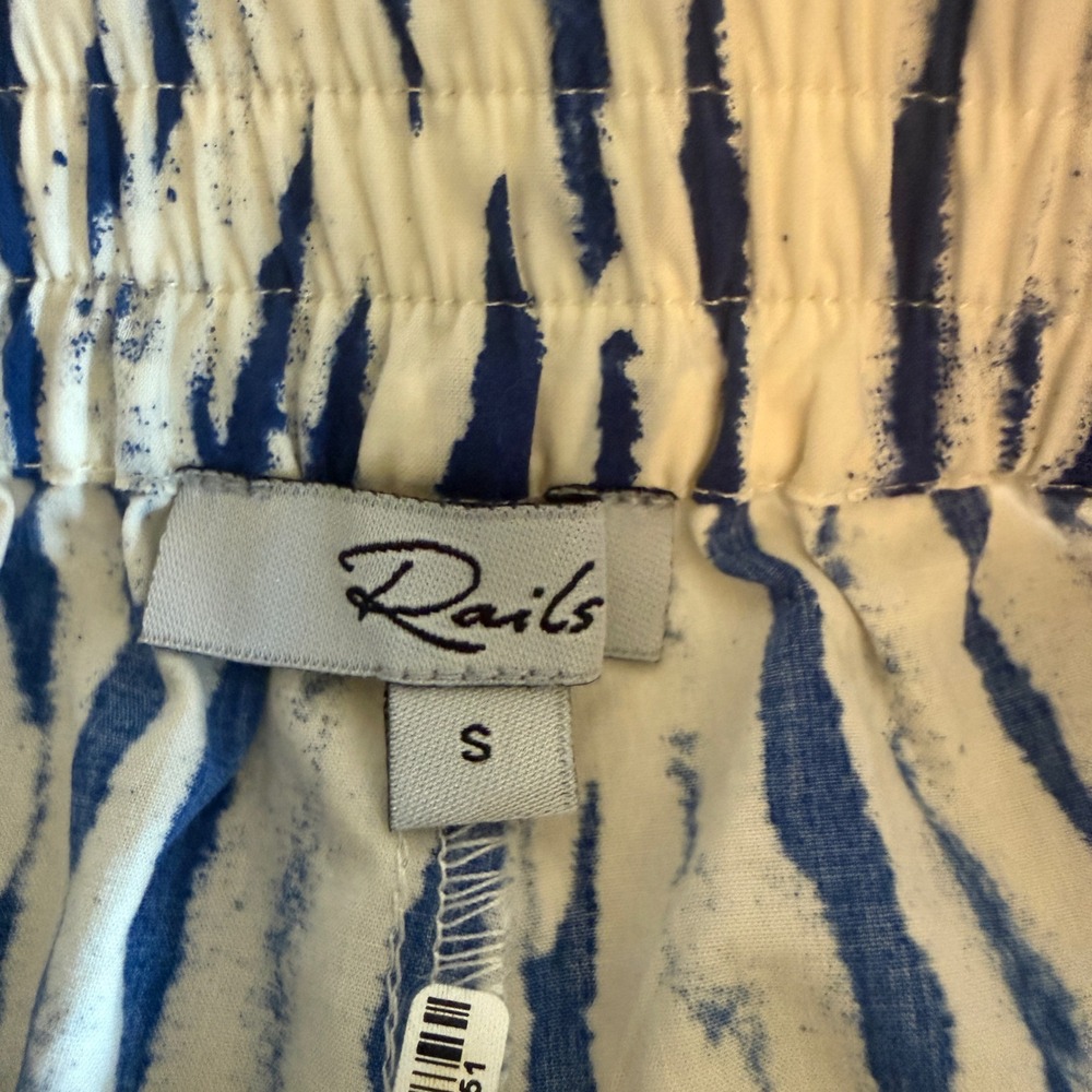 Rails Blue White Tiger‎ Stripe Elastic Waist Pull On Shorts Womens Small - Picture 3 of 6